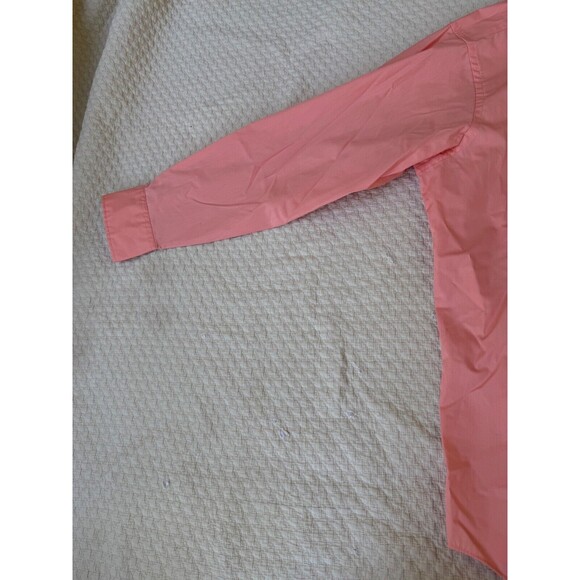 Izod Silky Poplin Shirt Button Down Dress | Peach Coral | Mens Size 16 (32/33) - Picture 5 of 12